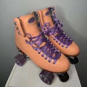 Moxi Women's Beach Bunny Roller Skates Peach Blanket Size 8